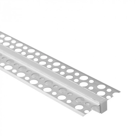 Hliníkový LED profil pro sádrokarton REGIPS Zapuštěný pod omítku eloxovaný 2m se stínítkem z mléčného skla pro LED pásky + krytky Ecolight řady GPW