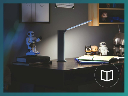 Stolní lampa LED AMBER 5W 4000K stmívatelná USB černá PHILIPS