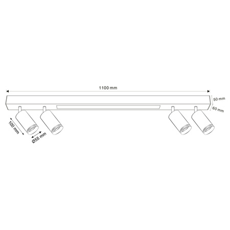 Bodové stropní svítidlo 3x GU10 černé PARIS Sanico Goldlux