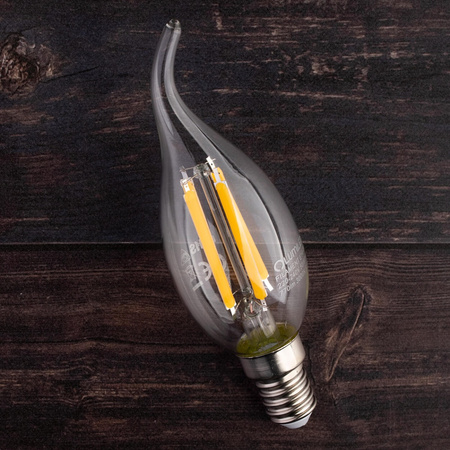 6x Žárovka LED Plamínek BA35, E14 7W = 60W 770lm 4000K Neutralní bílá 360° Filament LUMILED