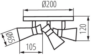 Nástěnné svítidlo Stropní svítidlo Nastavitelné LED GU10 Černá zlatá Mileno Kanlux