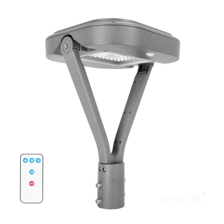 Pouliční lampa LED, svítidlo pro parkování 14W 2000lm 4000K Neutrální se senzorem pohybu a soumraku IP65 IK06 Grey Fusion Kobi