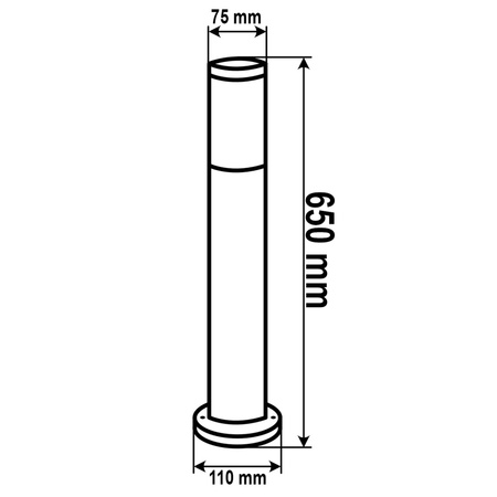Venkovní zahradní lampa E27 BLACK POST 65cm s pohybovým a soumrakovým senzorem