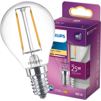 E14 P45 LED žárovka 2W = 25W 250lm 2700K Teplá bílá vlákno PHILIPS