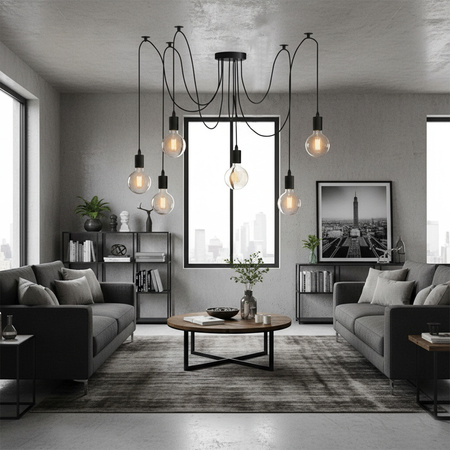 6x E27 Závěsná stropní lampa, Pavouk ARANE LUMILED