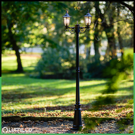 Venkovní zahradní lampa E27, LED sloupek lucerna 200cm BELLIS LUMILED