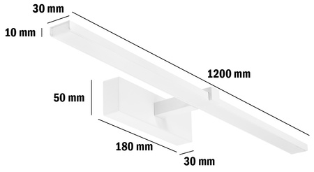 VENUS zrcadlová lampa LED koupelnová nástěnná lampa 24W 1680lm neutrální bílá 120cm