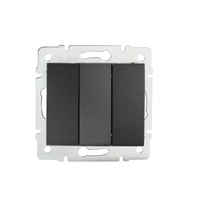 Spínač NO Triple 10A Square Graphite LOGI Kanlux