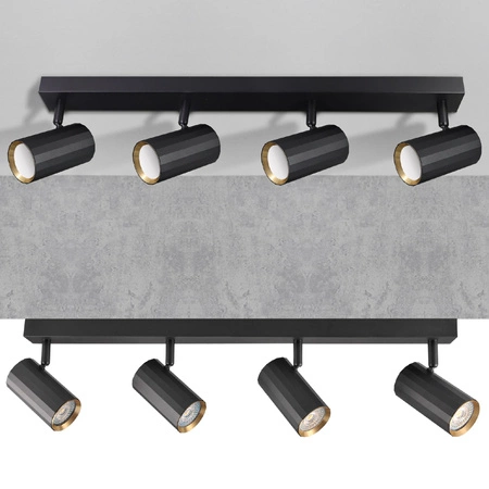 Nástěnné a stropní bodové svítidlo 4x GU10 Black Gold NICEA Sanico Goldlux