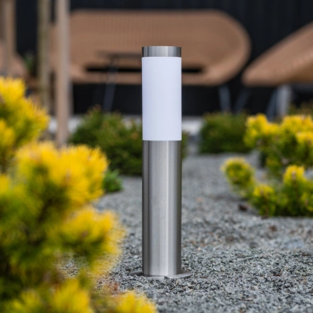 Venkovní zahradní lampa E27, LED sloupek 45cm inox LILIUM LUMILED