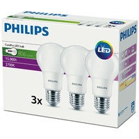 3x LED žárovka E27 A60 8W = 60W 806lm 2700K Teplá bílá 300° PHILIPS CorePro