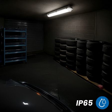 Hermetické Prachotěsné svítidlo 2x T8, G13 IP65 60cm + LED Trubice 9W 4000K LUMILED