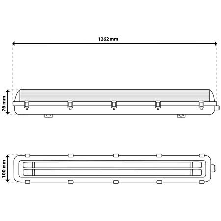 Hermetické Prachotěsné svítidlo 2x T8, G13 IP65 120cm OHLD-236 LUMILED