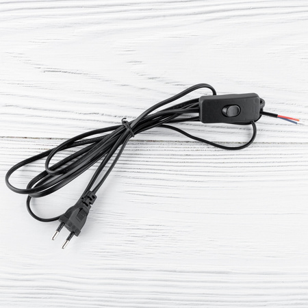Připojovací kabel s kolébkovým přepínačem 2.5m, 2x0.5 Černá LUMILED