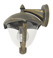 LED zahradní lampa MIAMI E27 nástěnné svítidlo IP44 Downlight Lucerna starožitná zlatá RABALUX