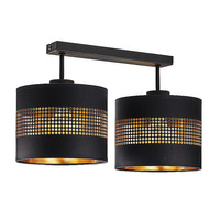 TAGO BLACK Lustr černo-zlatý moderní 2xE27 3212 TK Lighting stropní svítidlo