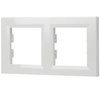 2-násobný horizontální rám pro dvojitou zásuvku. bílá ASFORA
