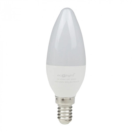LED žárovka Candle B37 E14 5W 450lm 6500K Cold Ecolight