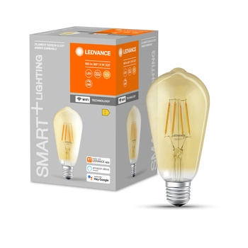 E27 ST64 LED žárovka 6W = 53W 2400K Teplá bílá 680lm 300° LEDVANCE SMART+ WIFI vlákno Stmívatelné