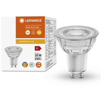 LED žárovka GU10 3.7W = 35W 230lm 2700K Teplá bílá 36° CRI90 Stmívatelné sklo LEDVANCE Superior