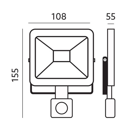 LED reflektor 10W 800lm 3000K IP44 bílý se senzorem pohybu LED2B KOBI MHC
