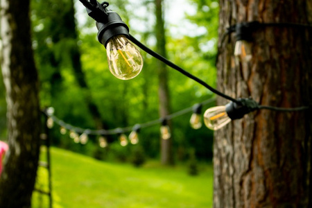 Venkovní řetěz 10m, 10x E27 Žárovky 1.3W 2200K NARCI LUMILED