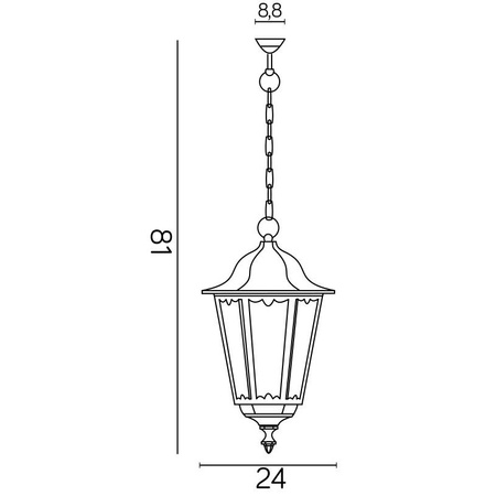 Venkovní závěsná LED zahradní lampa Retro Classic K 1018/1/D E27 Su-Ma