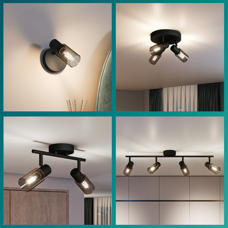 Reflektorové stropní svítidlo 3x E14 Black Palms Philips