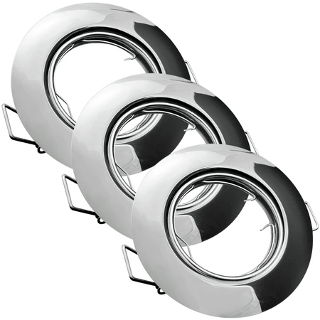 3x GOLDLUX (Polux) pohyblivá halogenová žárovka. kulatá. chrom + GU10 3.5W LED žárovka