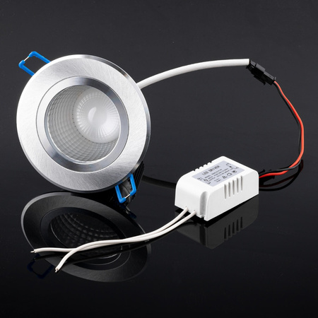 Stropní svítidlo 5W zapuštěné LED DOWNLIGHT DEEP kulaté 4000K 400lm stříbrná