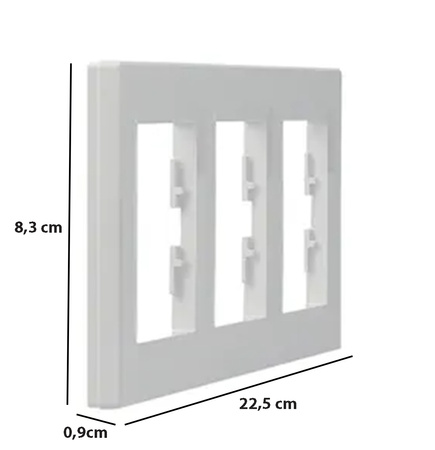 3-násobný horizontální rám pro trojzásuvku. bílá ASFORA