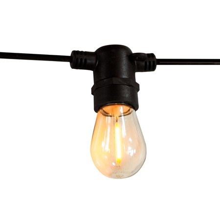 Zahradní venkovní světelný řetěz PARTY F26,2m 10xE27 LED vlákno 6W GOLDLUX (Polux)