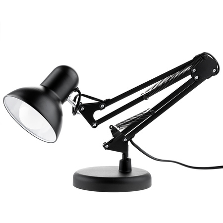 Stolní lampa E27, Černá + držák na stůl TOBI LUMILED