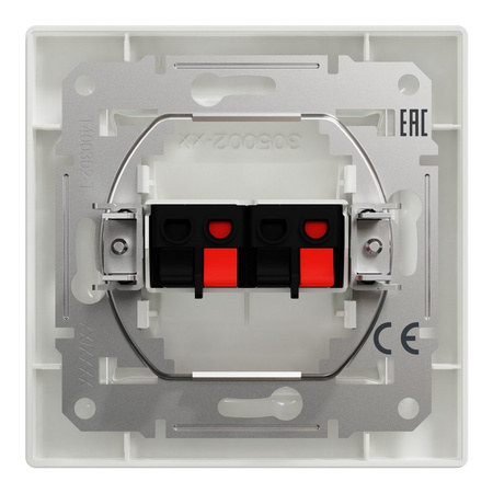 Dvojitá zásuvka reproduktoru pro zapuštěnou montáž. bílá. SCHNEIDER ASFORA