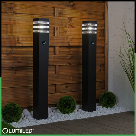 Venkovní zahradní lampa E27, LED snímač pohybu sloupek 80cm TAXUS 2 LUMILED