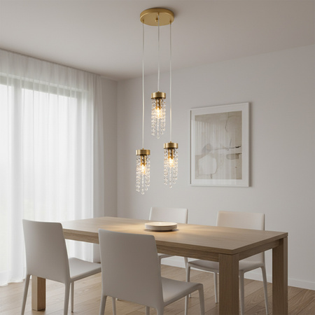 Stropní závěsné svítidlo 3x E27 zlaté Gea Sanico Goldlux