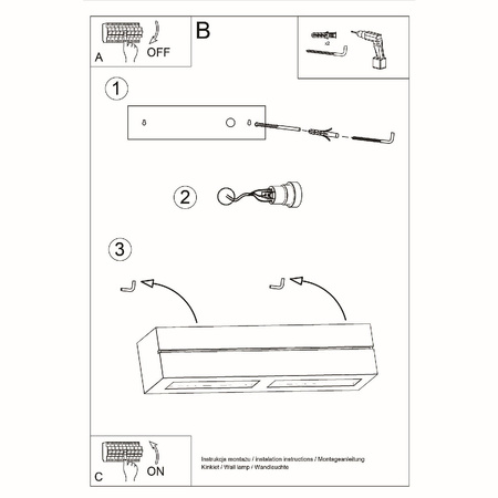 Nástěnné svítidlo VEGA LINE E27 up-down Obdélníkové keramické moderní bílé SOLLUX