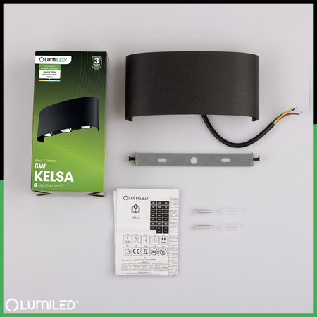 Zahradní nástěnná lampa nahoru a dolů, 6W IP54 KELSA LUMILED