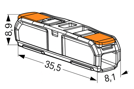 Instalační konektor Rychlokonektor WAGO 221-2411 pro KABEL 2x0.2-4mm