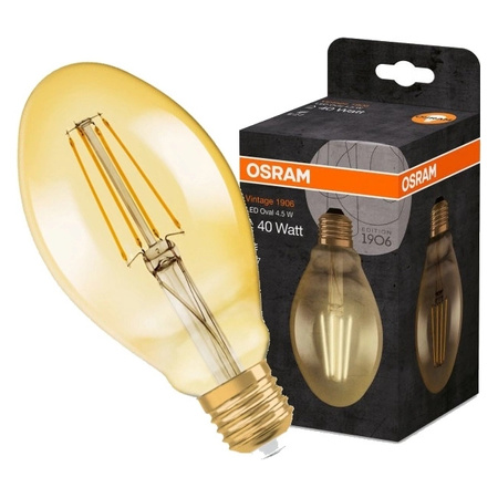 LED žárovka E27 OVAL 4,5W = 40W 470lm 2500K Warm 360° OSRAM Vintage 1906