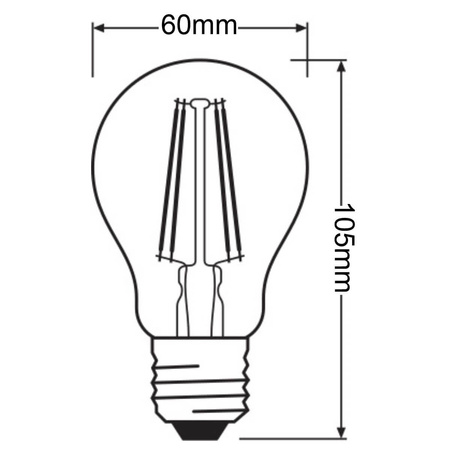 LED žárovka E27 A60 5.8W = 60W 806lm 4000K neutrální bílá 300° CRI90 vlákno stmívatelná Ledvance Superior
