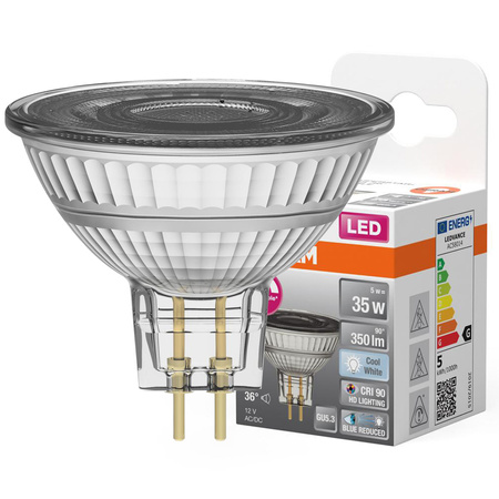 LED žárovka MR16 reflektor GU5.3 5W = 35W 350lm 4000K neutrální bílá CRI90 12V 36° Stmívatelná SUPERSTAR Osram