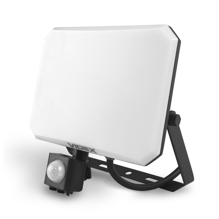 LED reflektor 50W 4750lm 5000K studený se senzorem pohybu a soumraku černý s mléčným stínítkem Videx