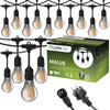 Venkovní řetěz 10m, 10x E27 Žárovky Smokey 6W 2200K MALUS LUMILED