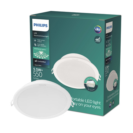 LED Panel Vestavné Svítidlo MESON 5,5W 4000K 9cm Kulaté Downlight PHILIPS