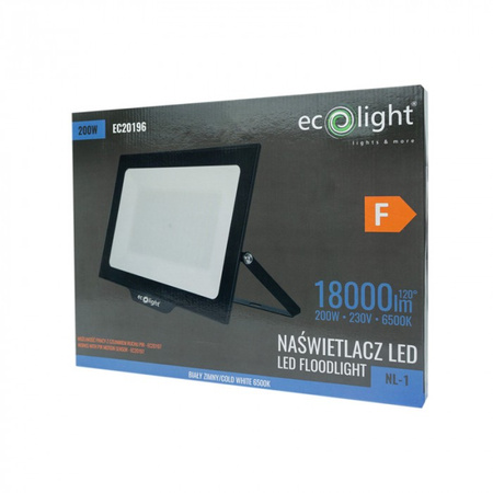 LED reflektor 200W 18000lm 6500K studený IP65 NL-1 Ecolight