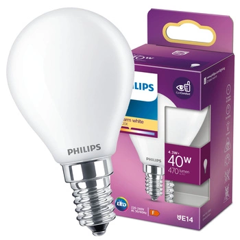 LED žárovka E14 BALL 4.3W = 40W 470lm 2700K Teplá bílá PHILIPS