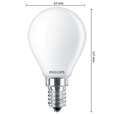 LED žárovka E14 BALL 4.3W = 40W 470lm 2700K Teplá bílá PHILIPS