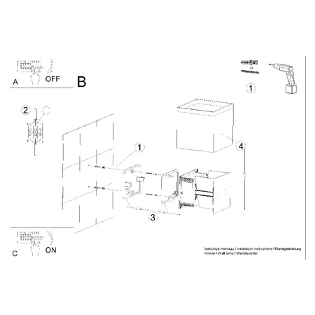 Exteriérové povrchové svítidlo LUCA LED 6W 3000K IP54 Nástěnné svítidlo horní/spodní kostka bílá SOLLUX