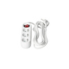 Prodlužovací kabel Zástrčka 3 x uzemněná zásuvka Power Strip On/Off Switch 3m White Linea Kobi